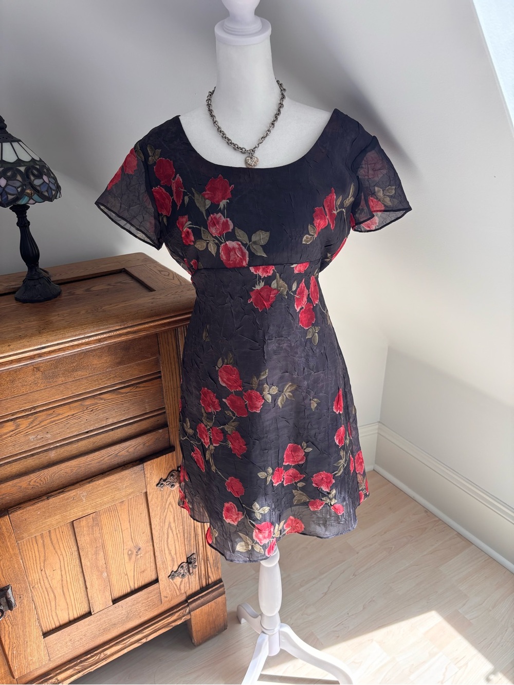 Fairweather Rose Print Babydoll Dress 🌹